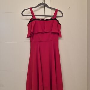 Red Ruffled  Dress